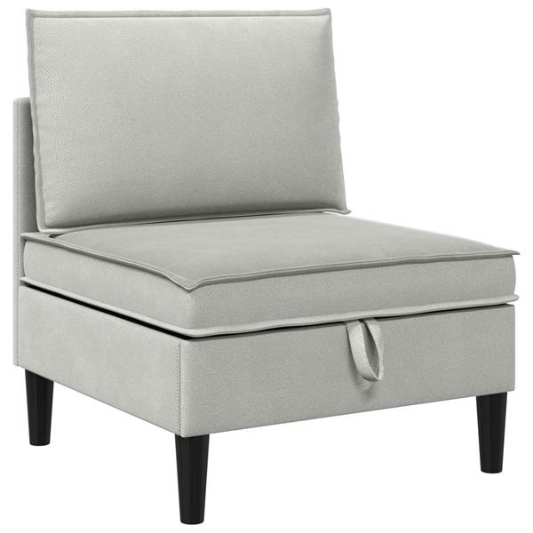 Grote foto vidaxl middelse sofa met opbergruimte lichtgrijs fluweel huis en inrichting bankstellen