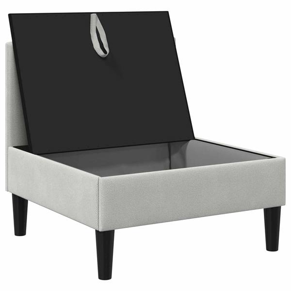 Grote foto vidaxl middelse sofa met opbergruimte lichtgrijs fluweel huis en inrichting bankstellen