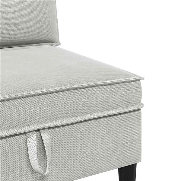 Grote foto vidaxl middelse sofa met opbergruimte lichtgrijs fluweel huis en inrichting bankstellen