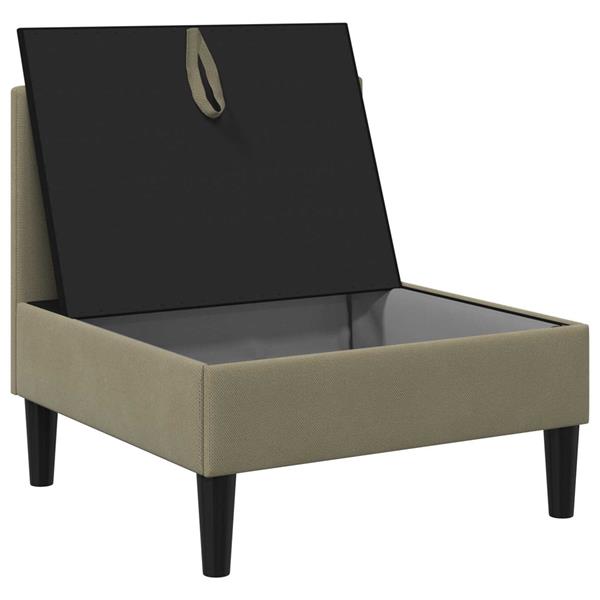 Grote foto vidaxl middelse sofa met opbergruimte kaki fluweel huis en inrichting bankstellen