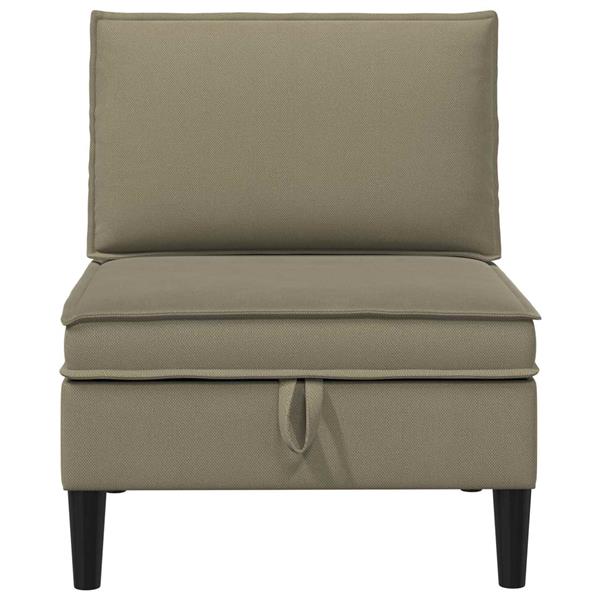 Grote foto vidaxl middelse sofa met opbergruimte kaki fluweel huis en inrichting bankstellen