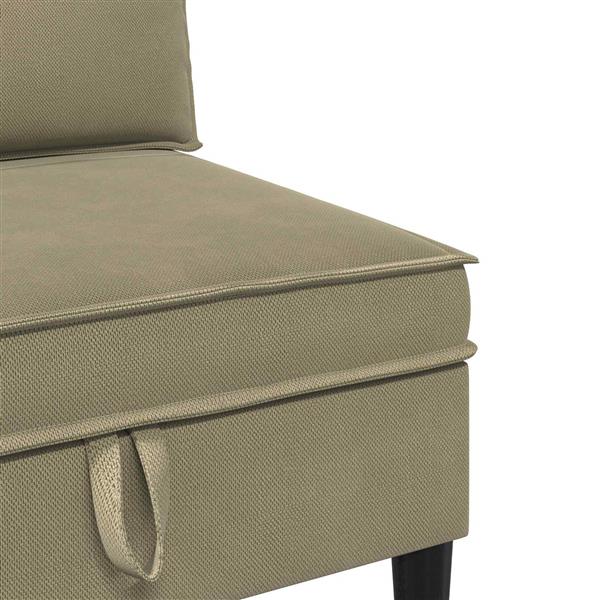 Grote foto vidaxl middelse sofa met opbergruimte kaki fluweel huis en inrichting bankstellen