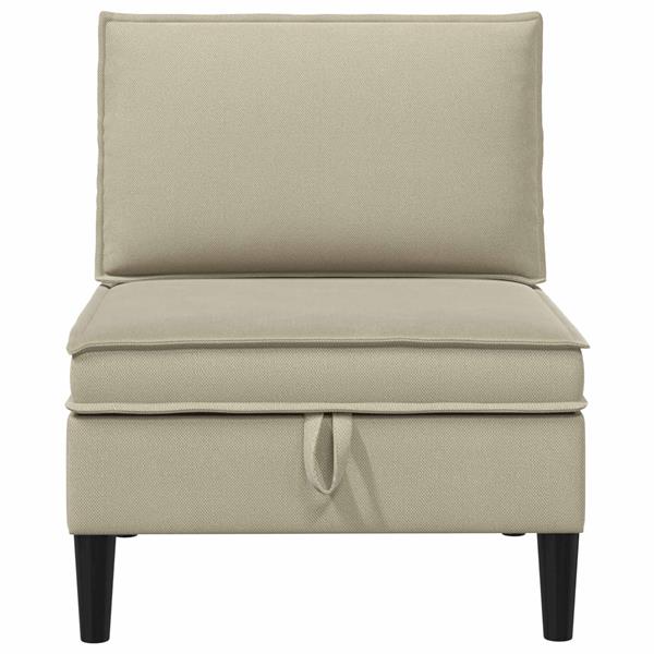 Grote foto vidaxl middelse sofa met opbergruimte zand fluweel huis en inrichting bankstellen