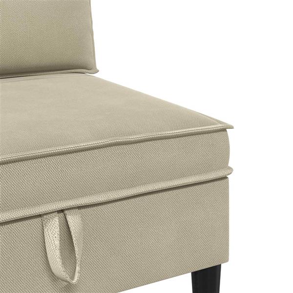 Grote foto vidaxl middelse sofa met opbergruimte zand fluweel huis en inrichting bankstellen