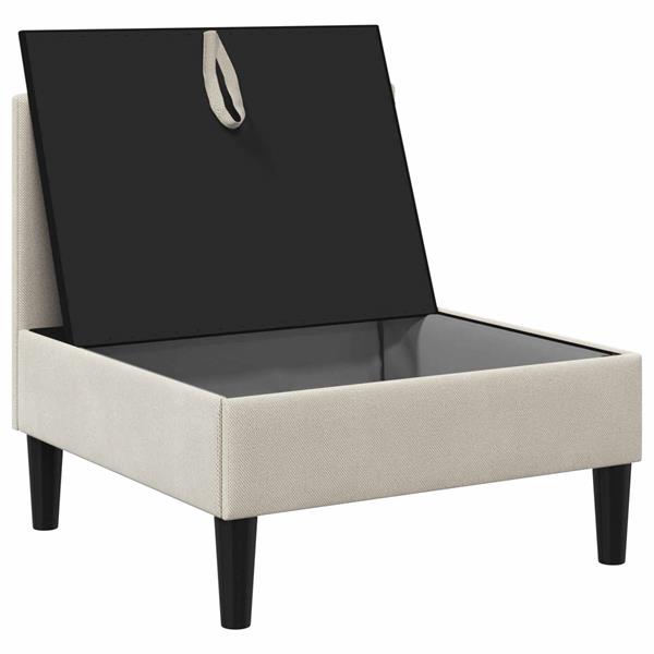 Grote foto vidaxl middelse sofa met opbergruimte havermout fluweel huis en inrichting bankstellen