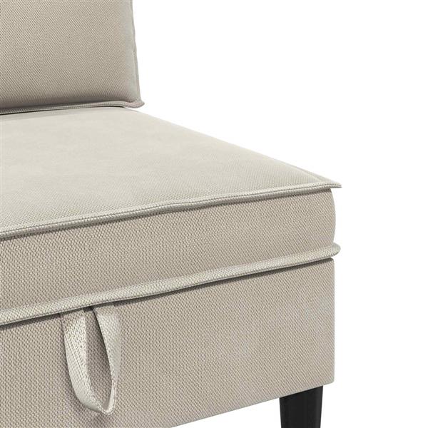 Grote foto vidaxl middelse sofa met opbergruimte havermout fluweel huis en inrichting bankstellen