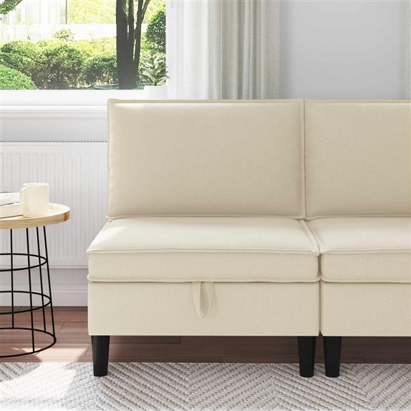 Grote foto vidaxl middelse sofa met opbergruimte cr mekleurig fluweel huis en inrichting bankstellen