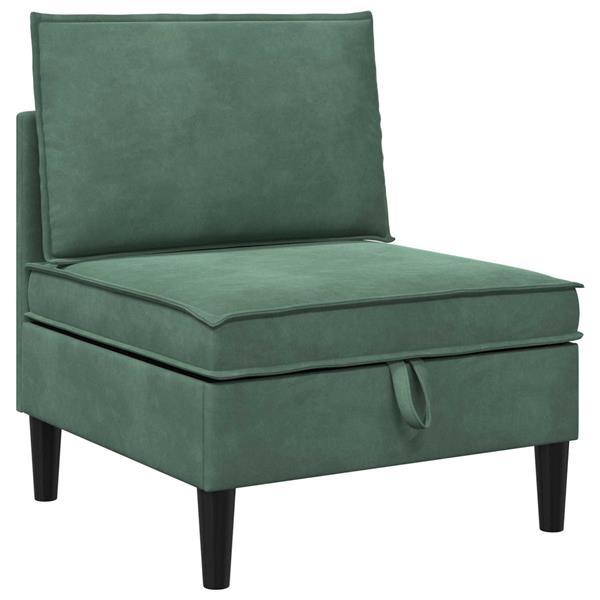 Grote foto vidaxl middelste bank met opbergruimte zeegroen fluweel huis en inrichting bankstellen