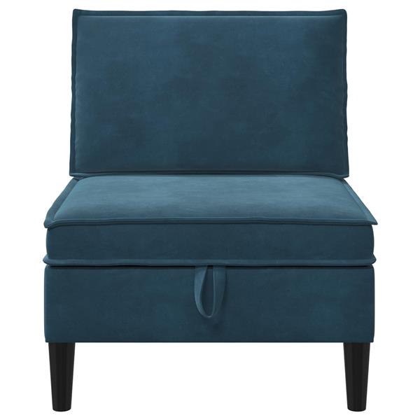 Grote foto vidaxl middelste bank met opbergruimte blauw fluweel huis en inrichting bankstellen