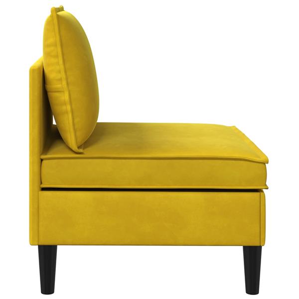 Grote foto vidaxl middelste bank met opbergruimte geel fluweel huis en inrichting bankstellen