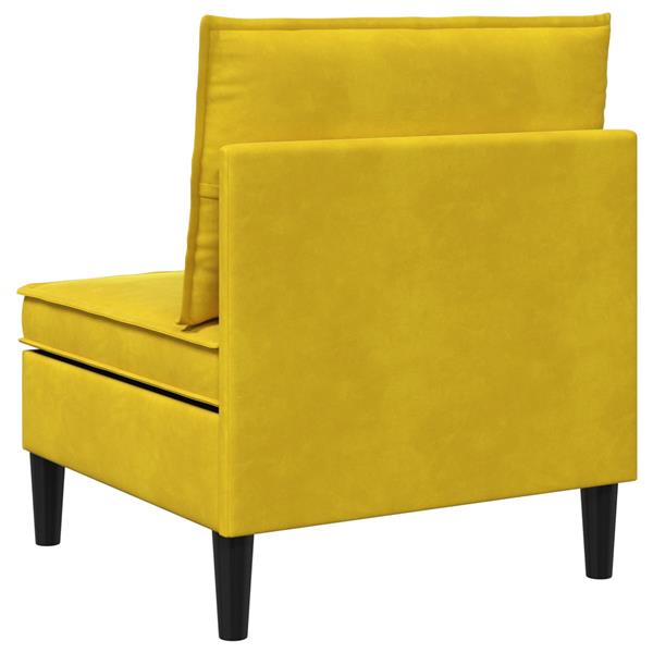 Grote foto vidaxl middelste bank met opbergruimte geel fluweel huis en inrichting bankstellen