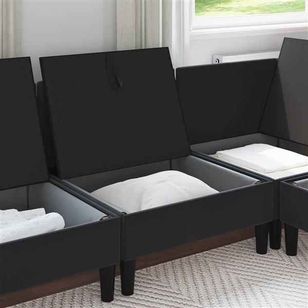 Grote foto vidaxl middelste bank met opbergruimte zwart fluweel huis en inrichting bankstellen