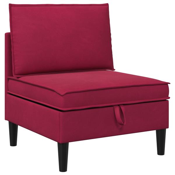 Grote foto vidaxl middelste bank met opbergruimte wijnrood fluweel huis en inrichting bankstellen