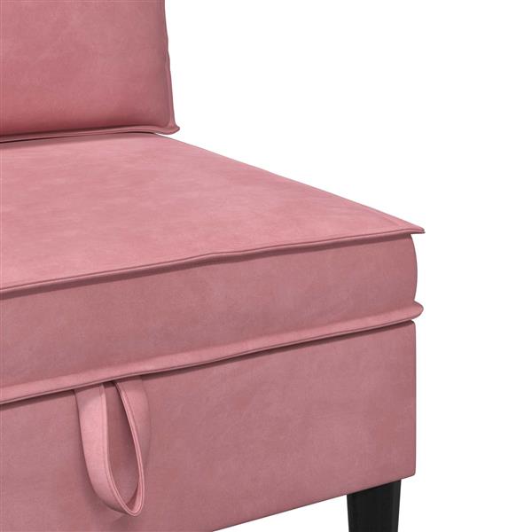 Grote foto vidaxl middelste bank met opbergruimte roze fluweel huis en inrichting bankstellen