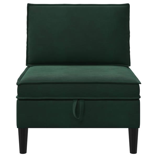 Grote foto vidaxl middelste bank met opbergruimte donkergroen fluweel huis en inrichting bankstellen