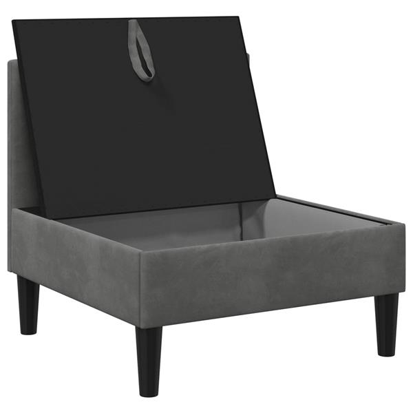 Grote foto vidaxl middelste bank met opbergruimte donkergrijs fluweel huis en inrichting bankstellen