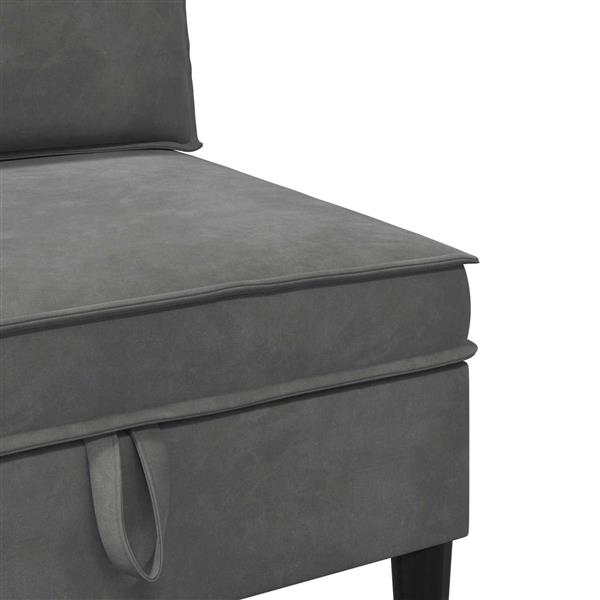 Grote foto vidaxl middelste bank met opbergruimte donkergrijs fluweel huis en inrichting bankstellen