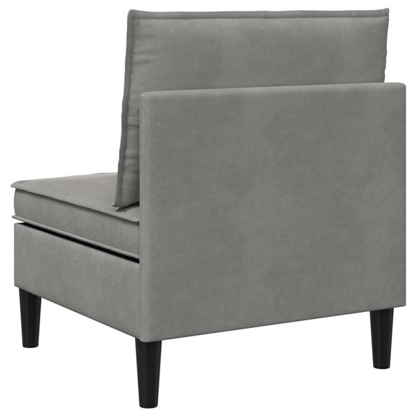 Grote foto vidaxl middelste bank met opbergruimte lichtgrijs fluweel huis en inrichting bankstellen