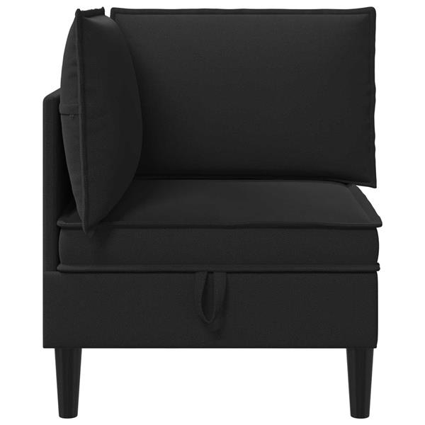 Grote foto vidaxl hoeksofa met opbergruimte zwart fluweel huis en inrichting bankstellen