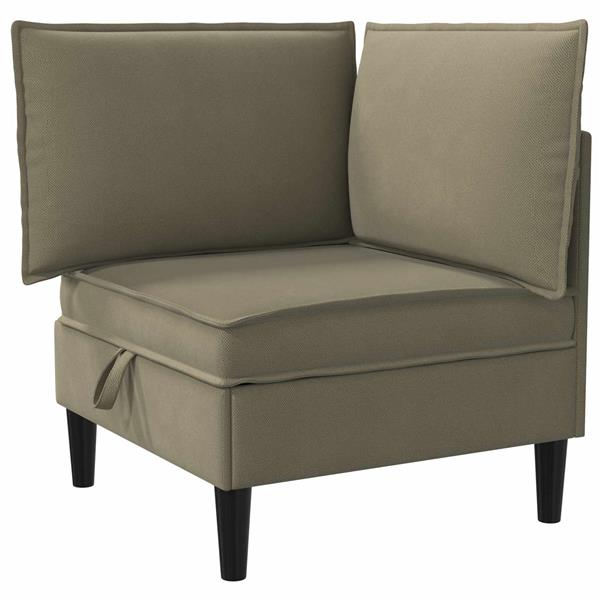 Grote foto vidaxl hoeksofa met opbergruimte kaki fluweel huis en inrichting bankstellen