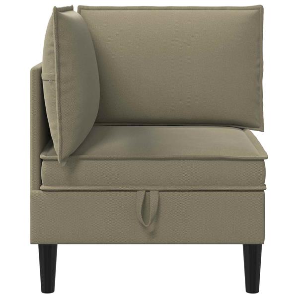 Grote foto vidaxl hoeksofa met opbergruimte kaki fluweel huis en inrichting bankstellen