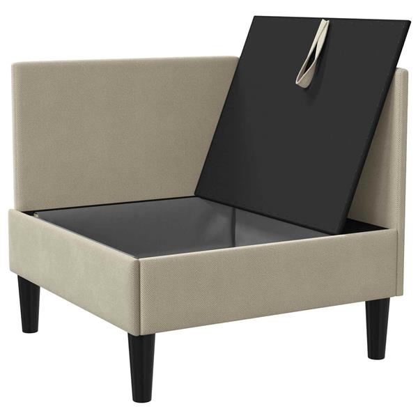 Grote foto vidaxl hoeksofa met opbergruimte zand fluweel huis en inrichting bankstellen