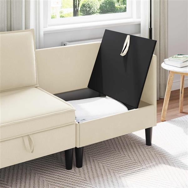 Grote foto vidaxl hoeksofa met opbergruimte cr mekleurig fluweel huis en inrichting bankstellen