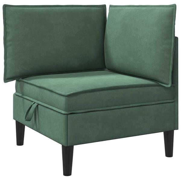 Grote foto vidaxl bank met opslag zeegroen fluweel huis en inrichting bankstellen