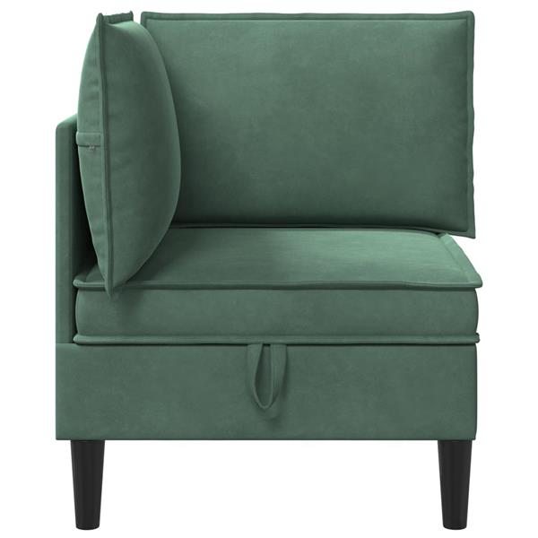 Grote foto vidaxl bank met opslag zeegroen fluweel huis en inrichting bankstellen