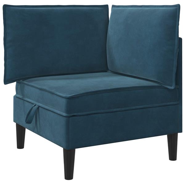 Grote foto vidaxl bank met opslag blauw fluweel huis en inrichting bankstellen