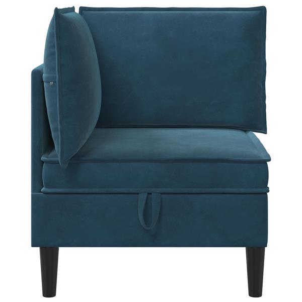 Grote foto vidaxl bank met opslag blauw fluweel huis en inrichting bankstellen