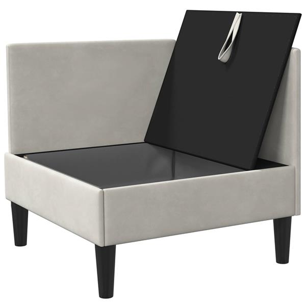 Grote foto vidaxl bank met opslag cr mekleurig fluweel huis en inrichting bankstellen