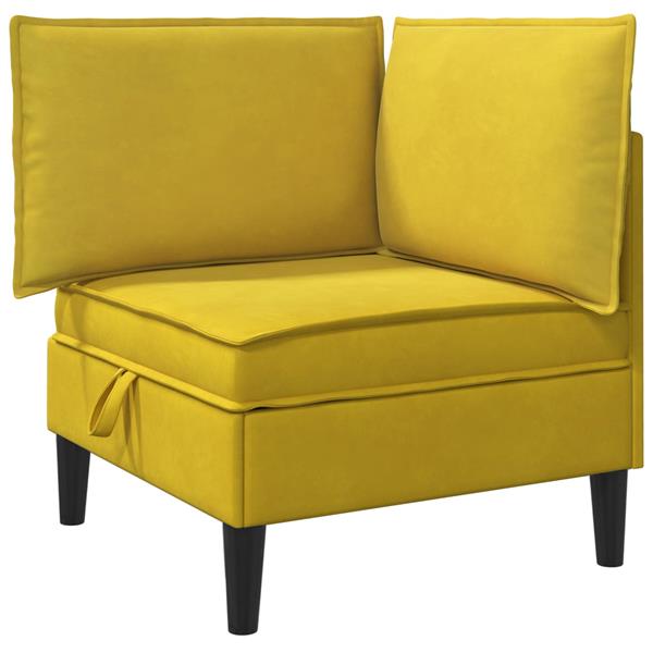 Grote foto vidaxl bank met opslag geel fluweel huis en inrichting bankstellen