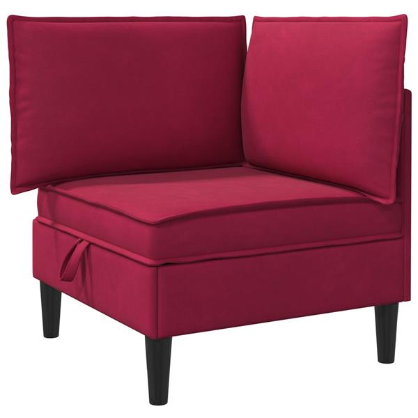 Grote foto vidaxl bank met opslag wijnrood fluweel huis en inrichting bankstellen