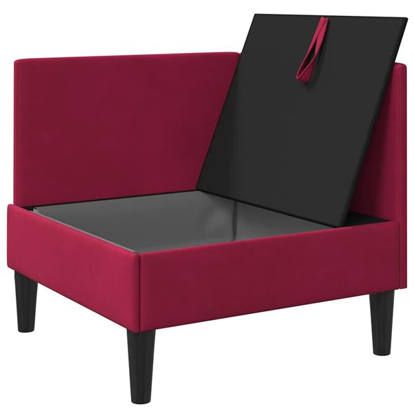 Grote foto vidaxl bank met opslag wijnrood fluweel huis en inrichting bankstellen