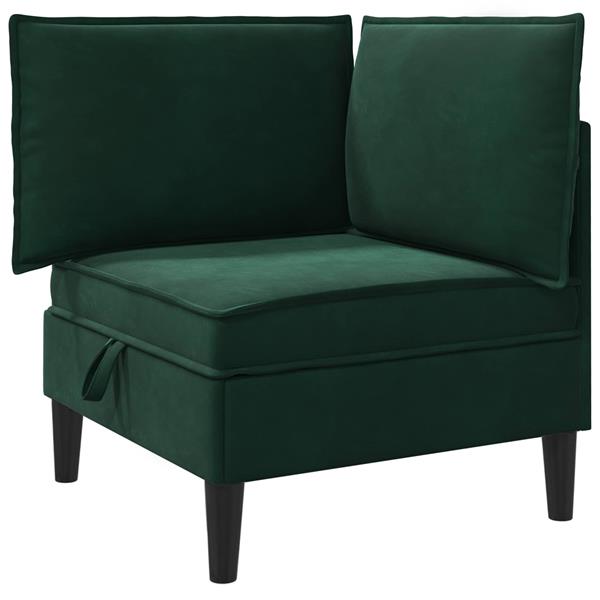 Grote foto vidaxl bank met opslag donkergroen fluweel huis en inrichting bankstellen