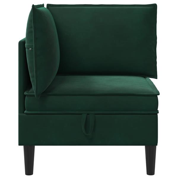 Grote foto vidaxl bank met opslag donkergroen fluweel huis en inrichting bankstellen