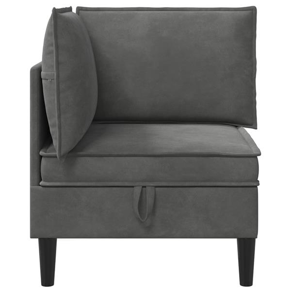 Grote foto vidaxl bank met opslag donkergrijs fluweel huis en inrichting bankstellen