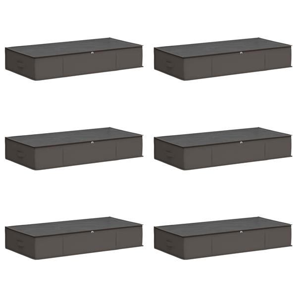 Grote foto vidaxl opbergdoos met transparant bovenraam 6 pcs grijs nonwoven stof doe het zelf en verbouw materialen en producten