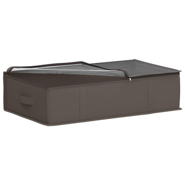 Grote foto vidaxl opbergdoos met transparant bovenraam 2 pcs grijs nonwoven stof doe het zelf en verbouw materialen en producten