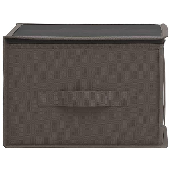 Grote foto vidaxl opbergdoos met transparant bovenraam 2 pcs grijs nonwoven stof doe het zelf en verbouw materialen en producten