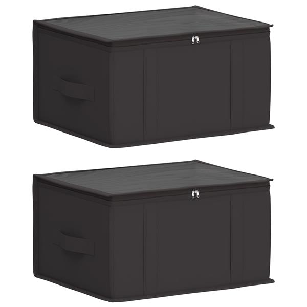 Grote foto vidaxl opbergdoos met transparant bovenraam 2 pcs antracietkleurig doe het zelf en verbouw materialen en producten