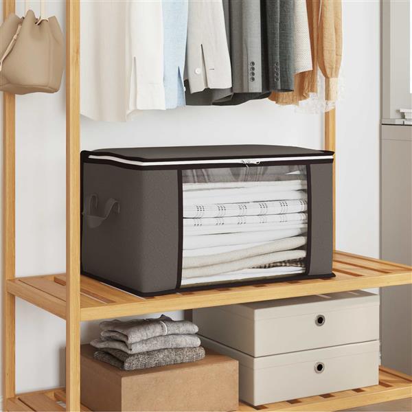 Grote foto vidaxl opbergdoos met transparante zijraam 6 pcs grijs 43 x 34 x 23 cm doe het zelf en verbouw materialen en producten