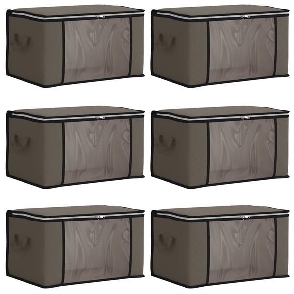 Grote foto vidaxl opbergdoos met transparante zijraam 6 pcs grijs 43 x 34 x 23 cm doe het zelf en verbouw materialen en producten