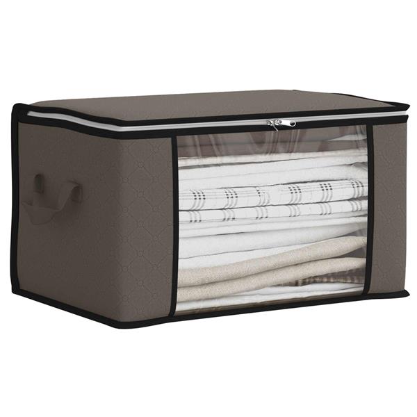 Grote foto vidaxl opbergdoos met transparante zijraam 6 pcs grijs 43 x 34 x 23 cm doe het zelf en verbouw materialen en producten