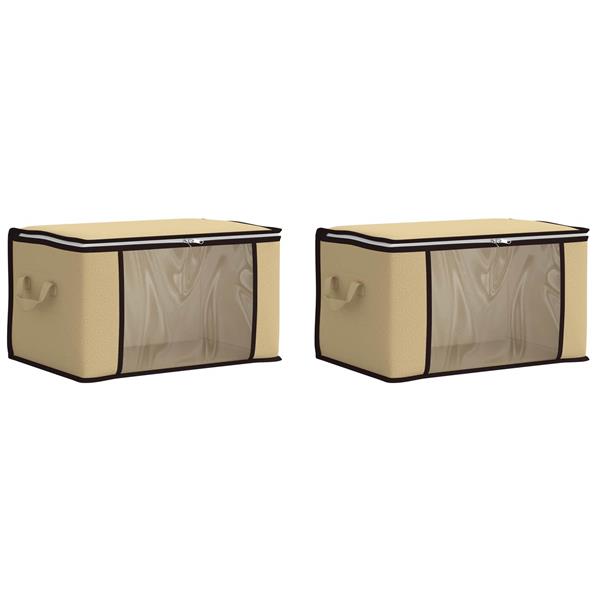 Grote foto vidaxl opbergdoos met transparante zijraam 2 pcs cr mekleurig doe het zelf en verbouw materialen en producten