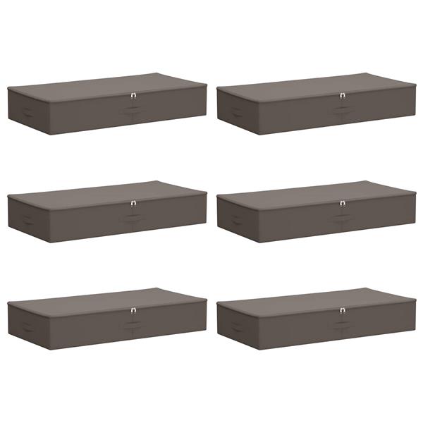 Grote foto vidaxl opbergbox 6 pcs grijs 90 x 48 x 15 cm nonwoven stof doe het zelf en verbouw materialen en producten