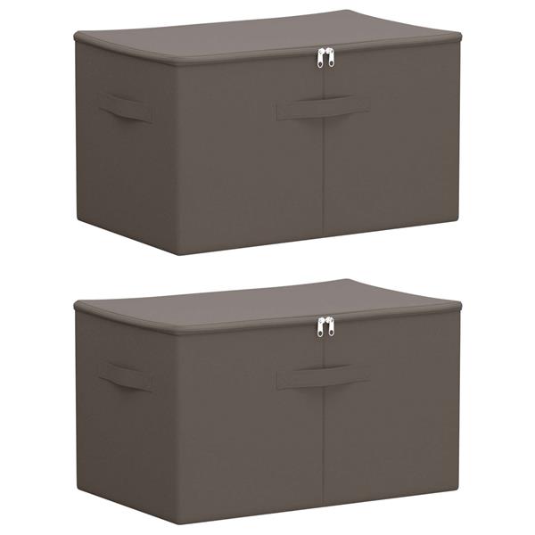 Grote foto vidaxl opbergbox 2 pcs grijs 60 x 43 x 35 cm nonwoven stof doe het zelf en verbouw materialen en producten