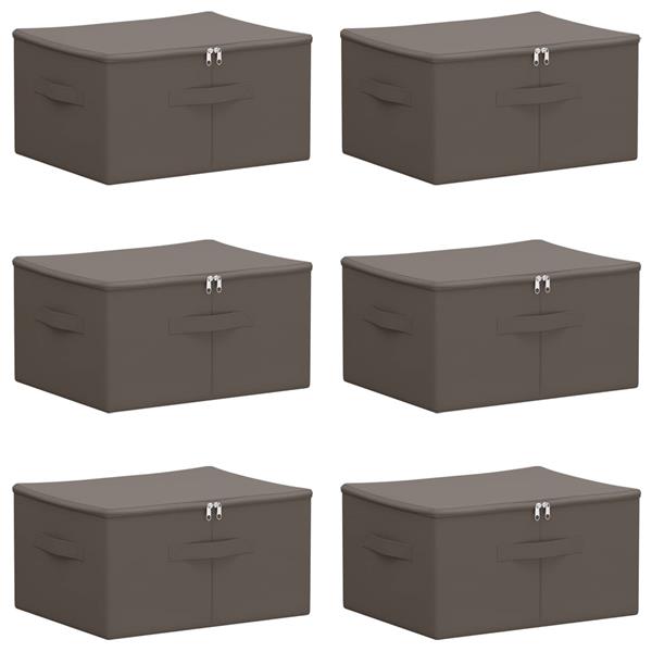 Grote foto vidaxl opbergbox 6 pcs grijs 43 x 34 x 23 cm nonwoven stof doe het zelf en verbouw materialen en producten