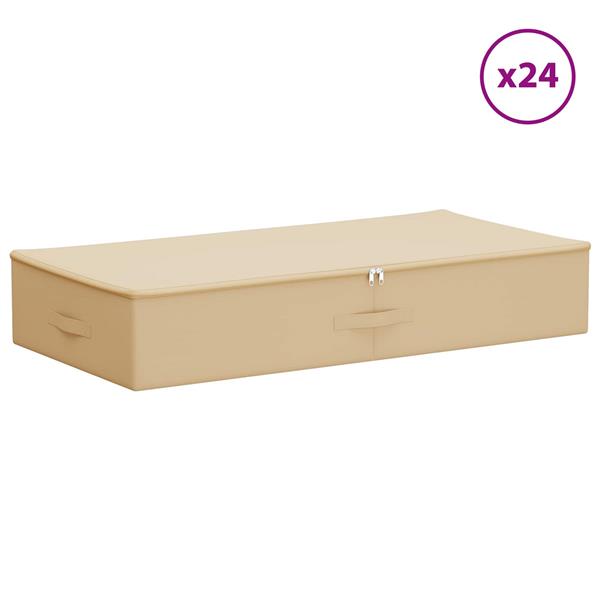 Grote foto vidaxl opbergbox 24 pcs cr mekleurig 100 x 50 x 18 cm nonwoven stof doe het zelf en verbouw materialen en producten